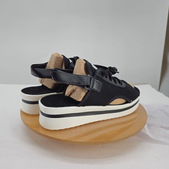 Black Slingback Sandal with Wedge Heel - Picture 5 of 8